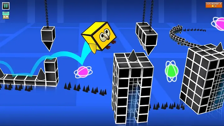 Percurso suspenso de cubos em Impossible Jump 3D : Block Run