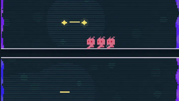 Fase minimalista de Jump Jerboa a preto com plataformas finas